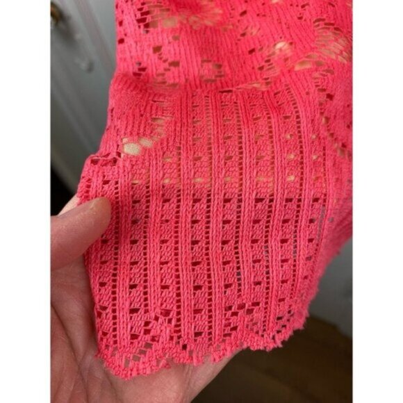 Free People Size 6 Coral Floral Lace Summer Tank Dress - Picture 2 of 7